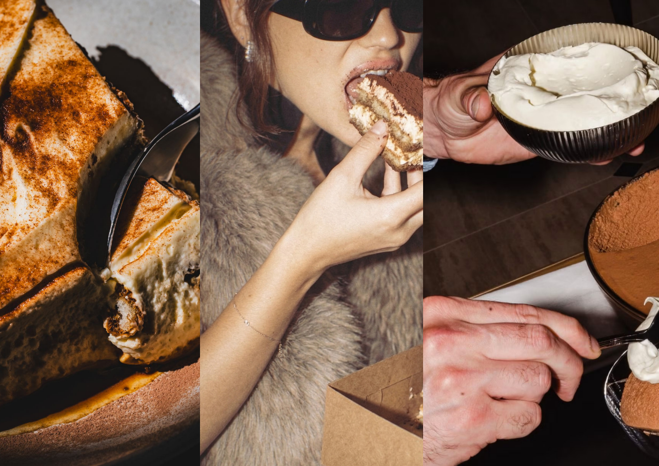 Sobremesa íntima con tiramisú compartido